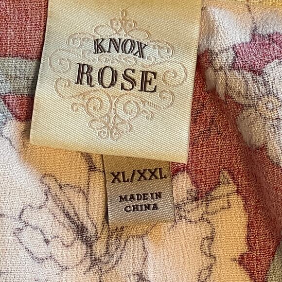 Knox Rose Open Kimono Cardigan Womens XL/XXL Red Floral Boho Beachy Coverup - Picture 9 of 11